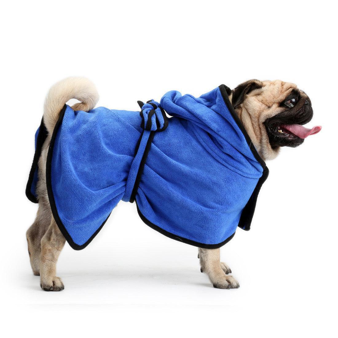 Ultra - Dry Absorbent Dog Bathrobe - Super Soft Fine Fiber Towel - Pets Perfect