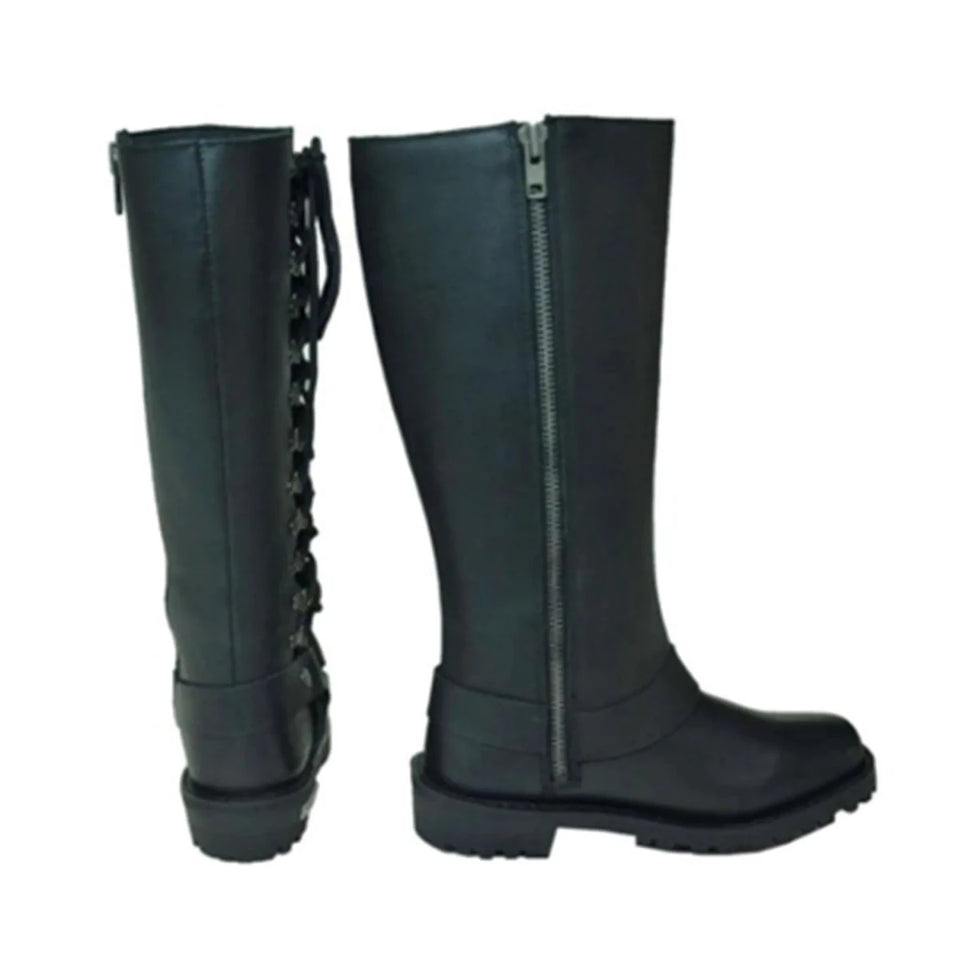 Ladies Motorcycle Biker Leather Boots, view 15