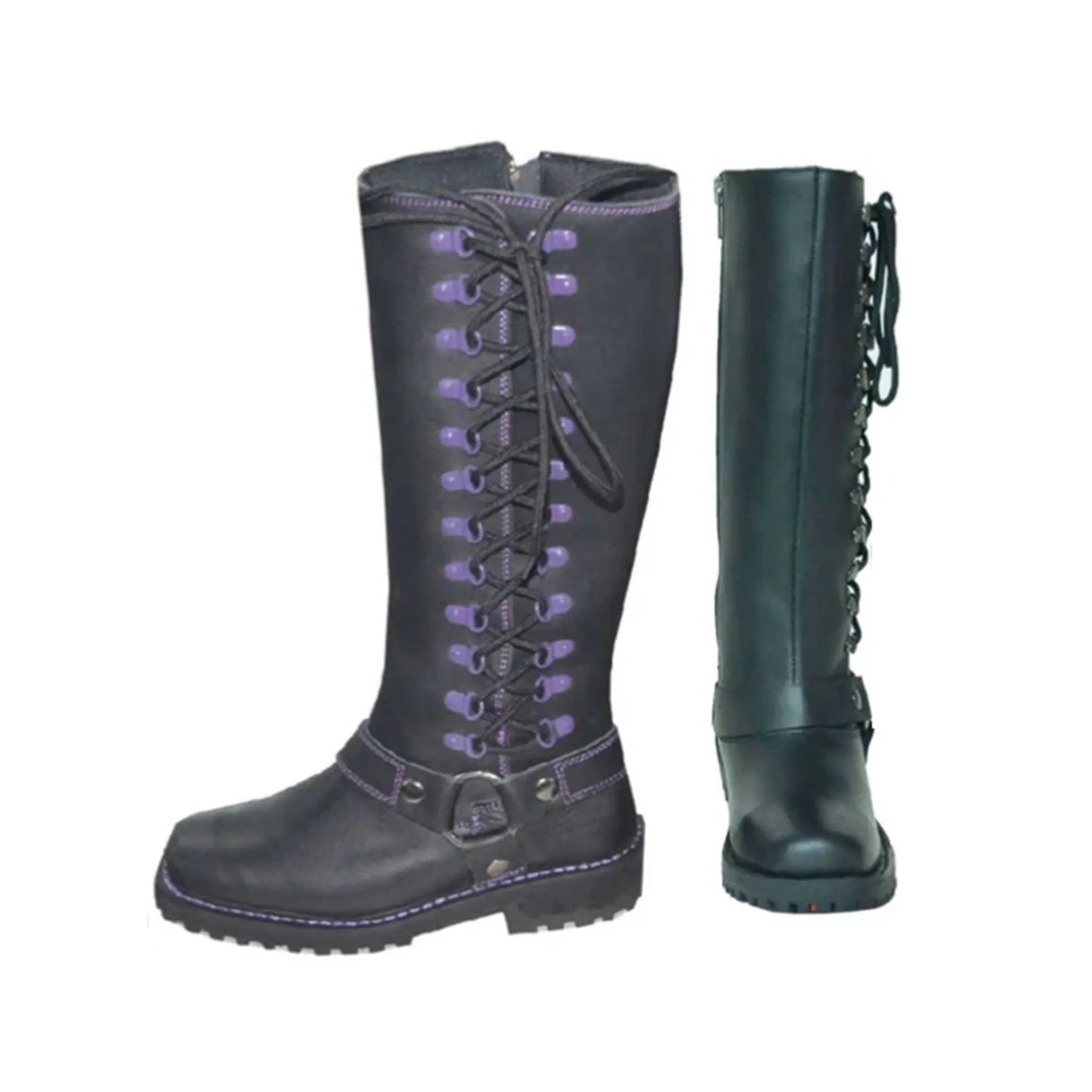 12000.17 - Ladies Motorcycle Biker Leather Boots - Pets Perfect