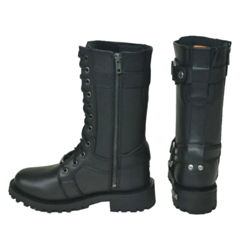 Ladies Motorcycle Biker Leather Boots, view 8