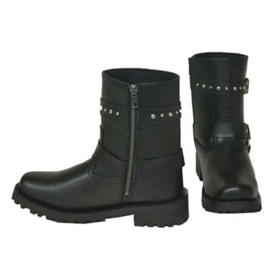 Ladies Motorcycle Biker Leather Boots