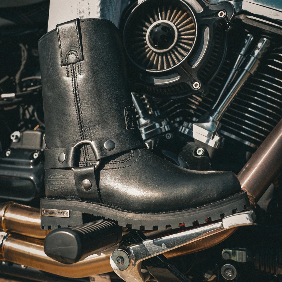 Ladies Motorcycle Biker Leather Boots, view 14