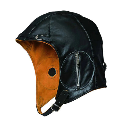 1381.00 - Mens Premium Leather Aviator Hat, Black/XS