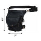 Black leather thigh bag with multiple pockets and adjustable strap, 2083.00 - Ladies Leather Thigh Bag.