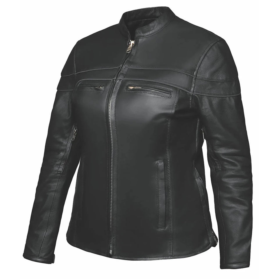 6537.GO - Ladies Premium Leather Jacket, Black/1, view 3
