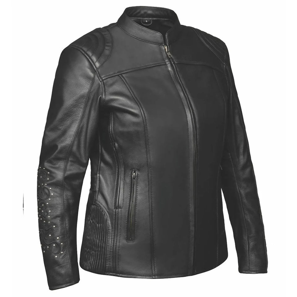 6824.RF - Ladies Premium Leather Jacket, Black/1, view 3