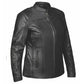 6824.RF - Ladies Premium Leather Jacket black leather with zip front and studded decorative sleeves design