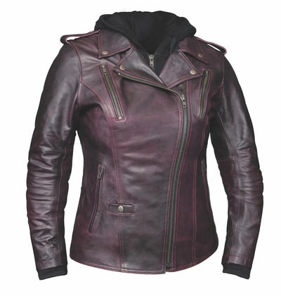 6841.17 - Ladies 3-in-1 Leather Jacket, Purple/5XL