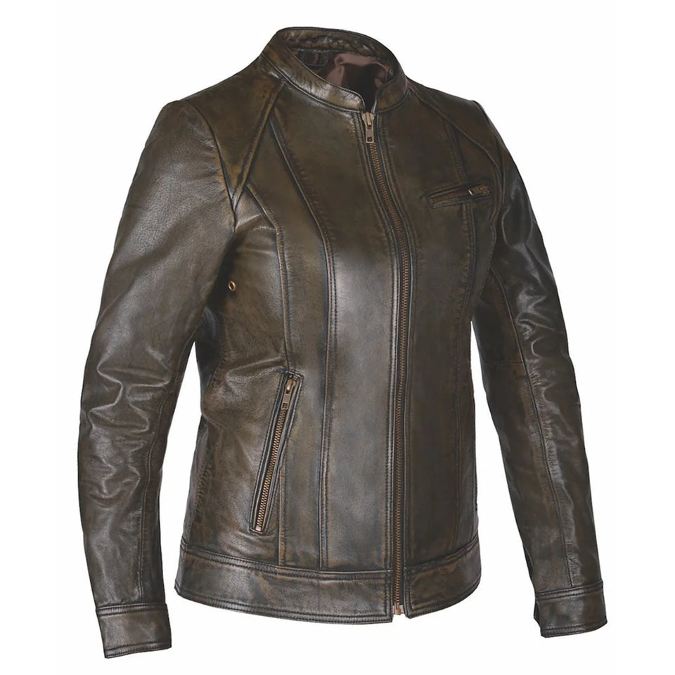 6849.2br - Ladies Premium Leather Jacket, Brown/1