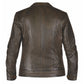 6849.2BR - LADIES PREMIUM LEATHER JACKET in brown, shown from the back with stitched panel design.