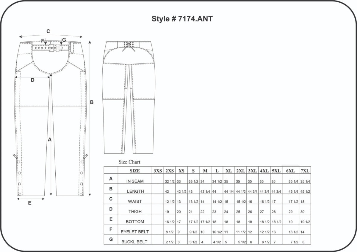 7174.ANT - Ladies Premium Lambskin Leather Chaps - Pets Perfect