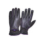 8144.17 - Ladies Full Finger Gloves in black with purple stitching and decorative heart design on wrist area