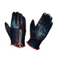 8261.16 - Ladies Full Finger Gloves in black leather with orange stitching and zipper detail, stylish and durable
