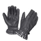 8275.00 - Ladies Full Finger Gloves in black leather with studded wrist detail for a stylish and practical look