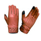 8411.ANT - Ladies Full Finger Gloves in brown leather with stud details and reinforced black fingertips on white background