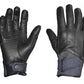 8415.00 - Ladies Full Finger Gloves in black leather with fabric wrist strap, ideal for pet care and outdoor use