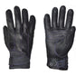 8415.17 - Ladies Full Finger Gloves in black leather with purple stitching, designed for comfort and durability