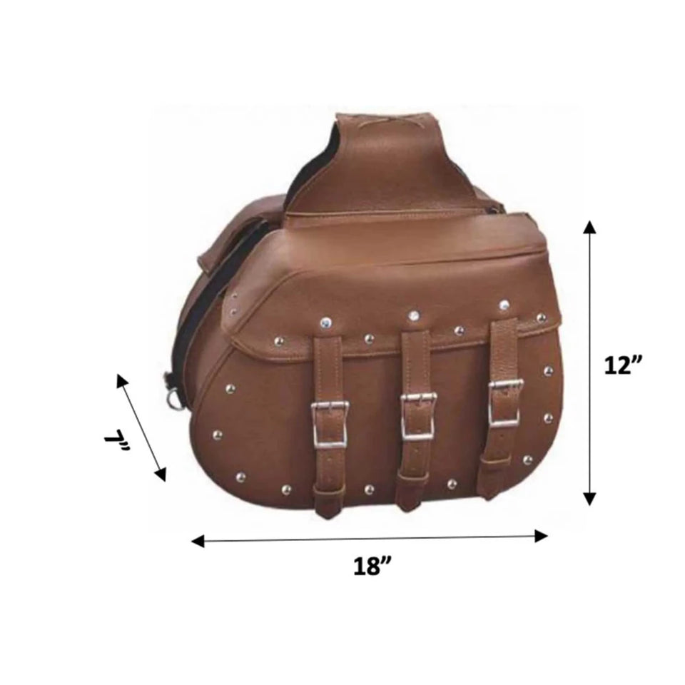 9351.ZP - Leather Saddle Bag, view 4