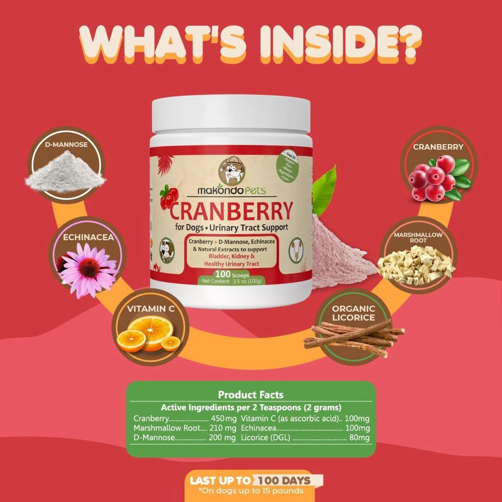 Cranberry for Dogs in Powder UTI Bladder Support