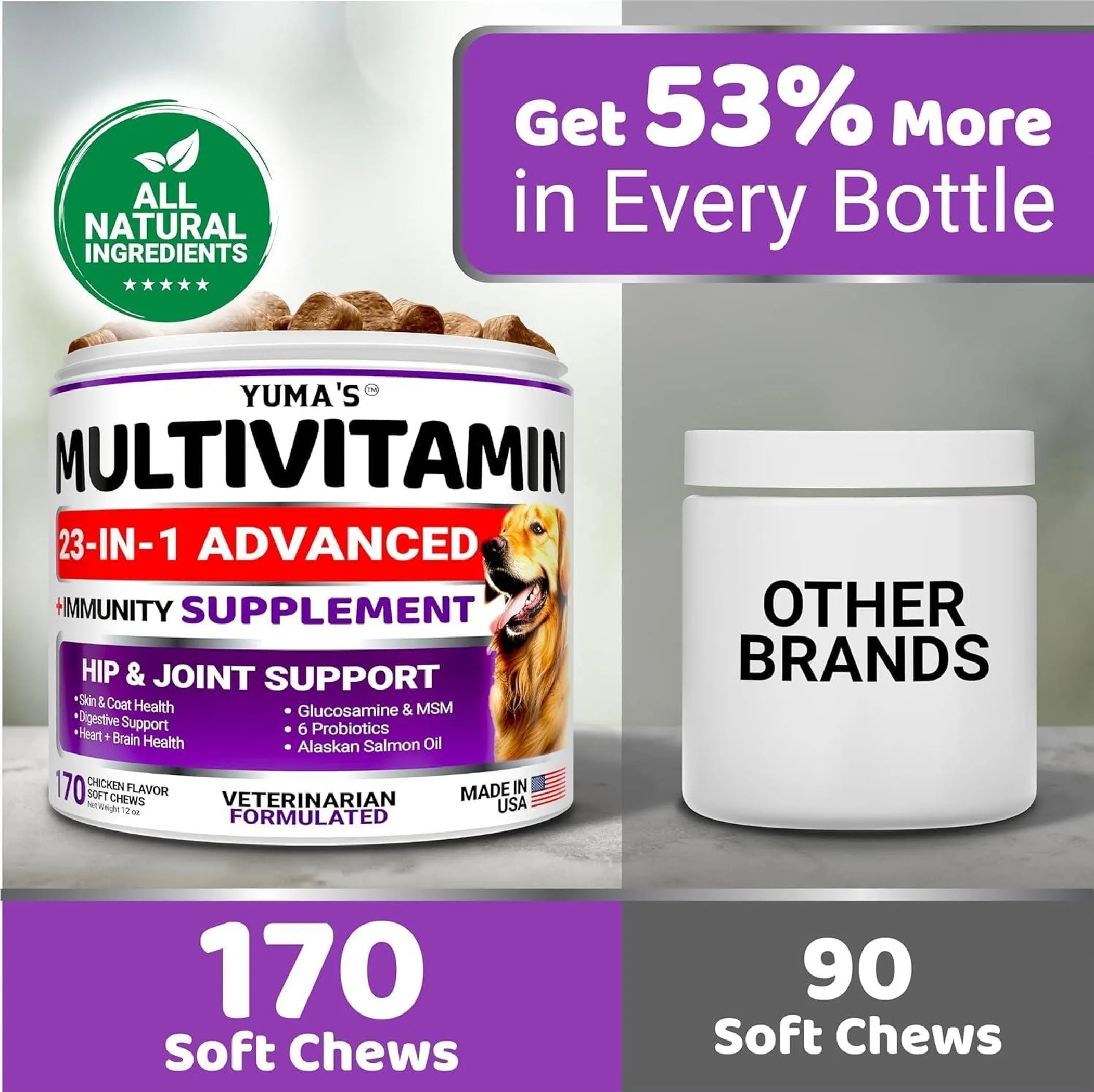 2 Pack Multivitamin Treats for Dogs Made in USA
