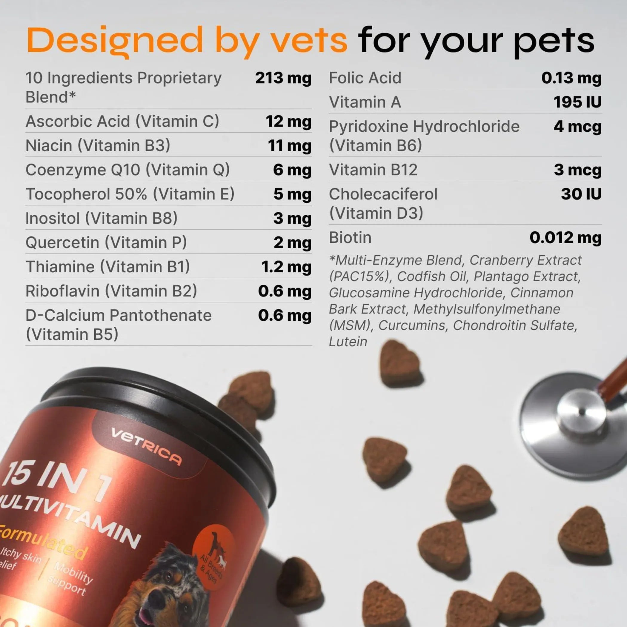 15 in 1 Multivitamin Chews Joint Supplement for Dogs