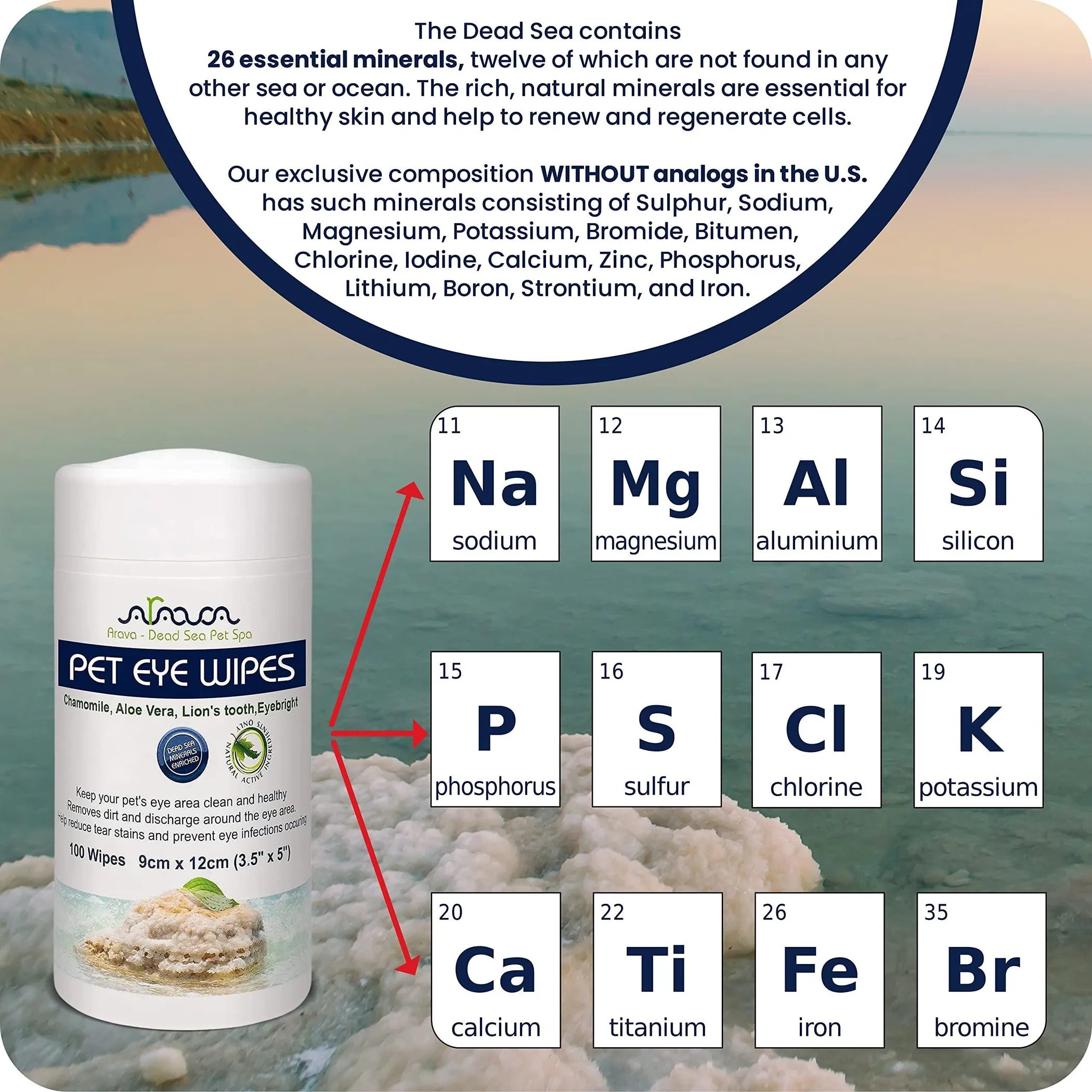 Arava Pet Eye Wipes for Dogs Cats Puppies & Kittens 100 Count Natural and Aromatherapy Medicated Removes Dirt Crust and Discharge Prevents Tear Stain