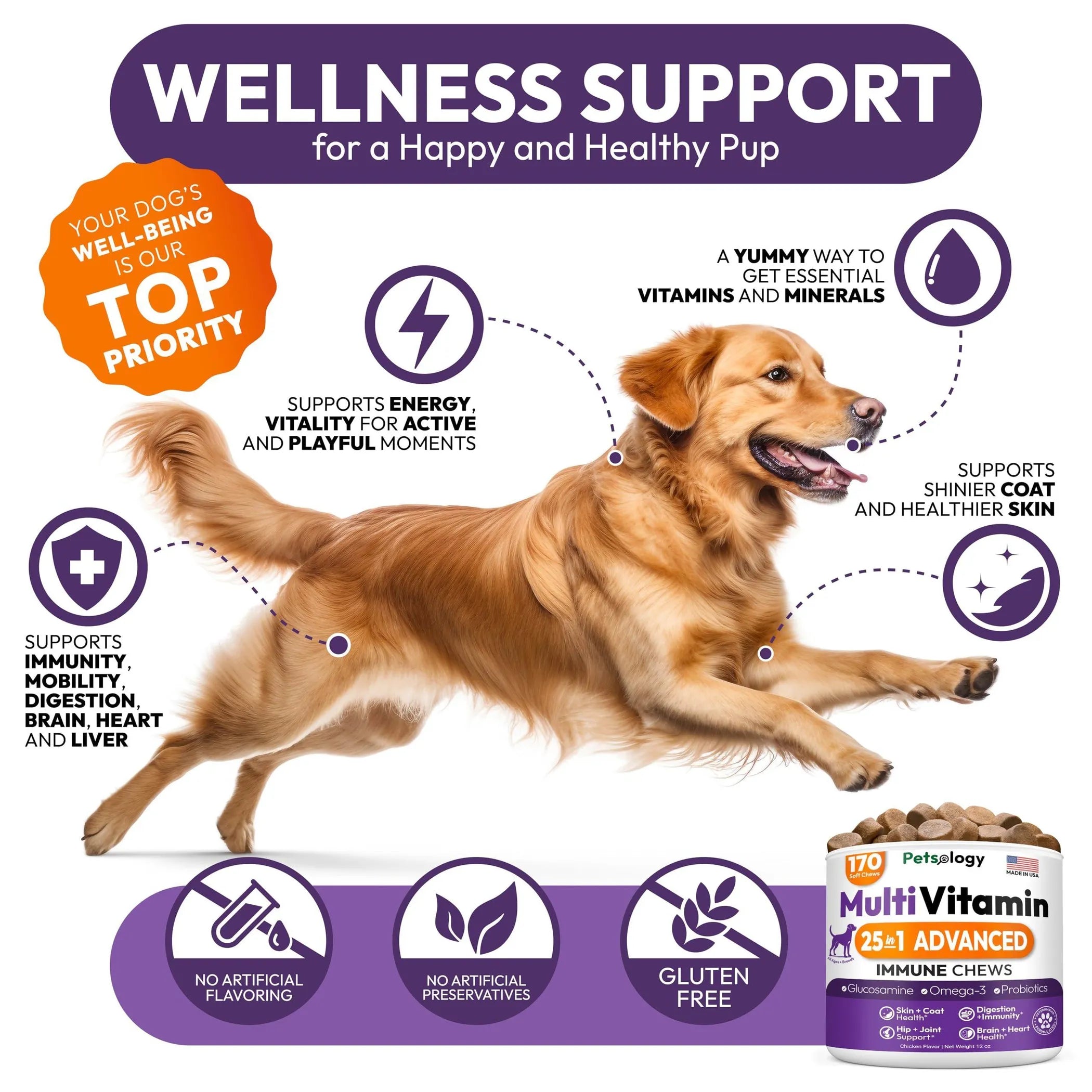 Multivitamin Chewable Dog Vitamins and Supplement