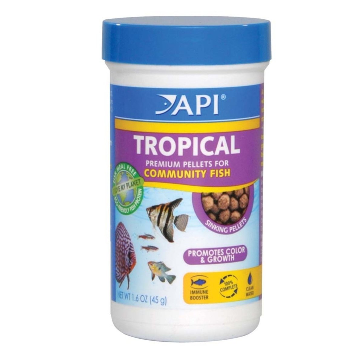 API Tropical Premium Pellets Fish Food 1ea/1.6 oz. - Pets Perfect