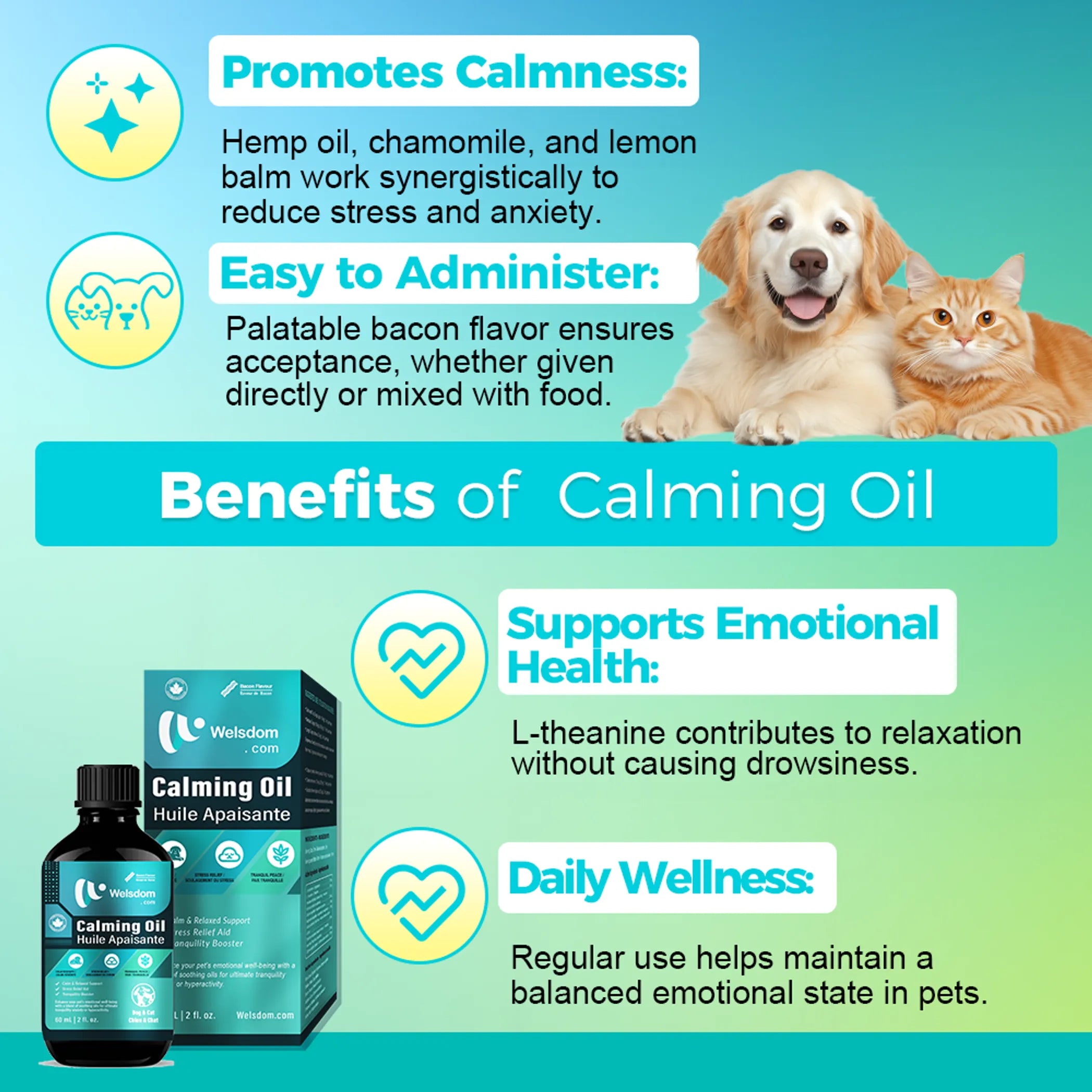 Paws & Relax! Canadian Calming Oil  60mL for Pet Tranquility