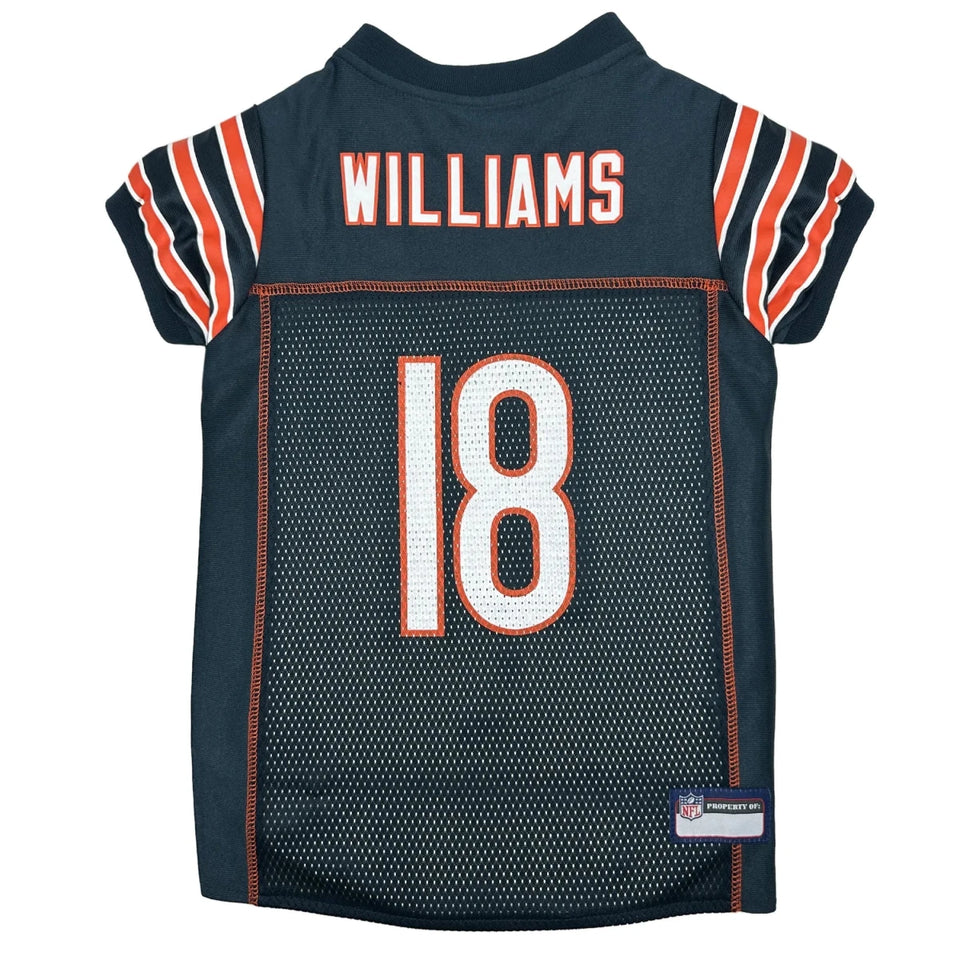 Caleb Williams Chicago Bears Pet Striped Jersey - NFLPA Dog Jersey, Team colors/MD, view 2