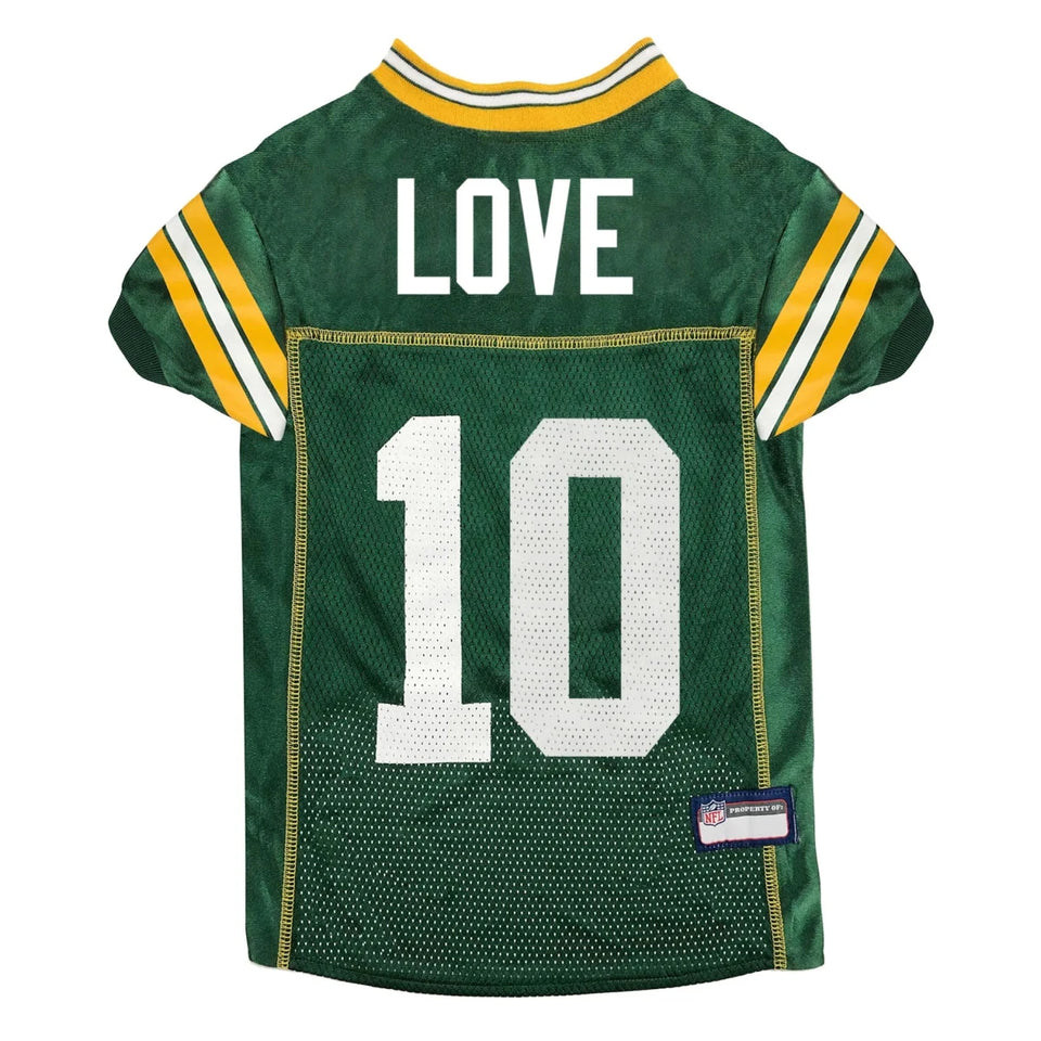 Jordan Love Green Bay Packers NFLPA Dog Jersey, Team colors/XL, view 4