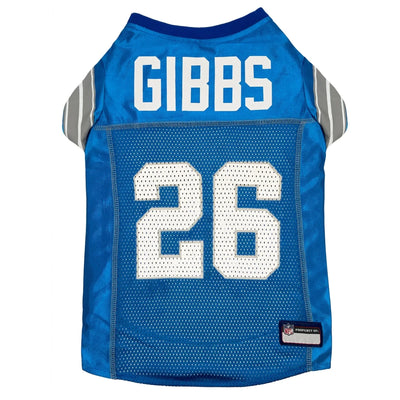 Jahmyr Gibbs NFLPA Mesh Pet Jersey - Detroit Lions Dog Jersey, Team colors/LG