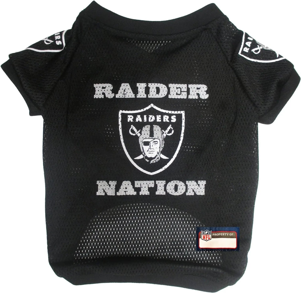 Las Vegas Raiders Raglan Jersey for Dogs - NFL Licensed Pet Apparel, LG/1