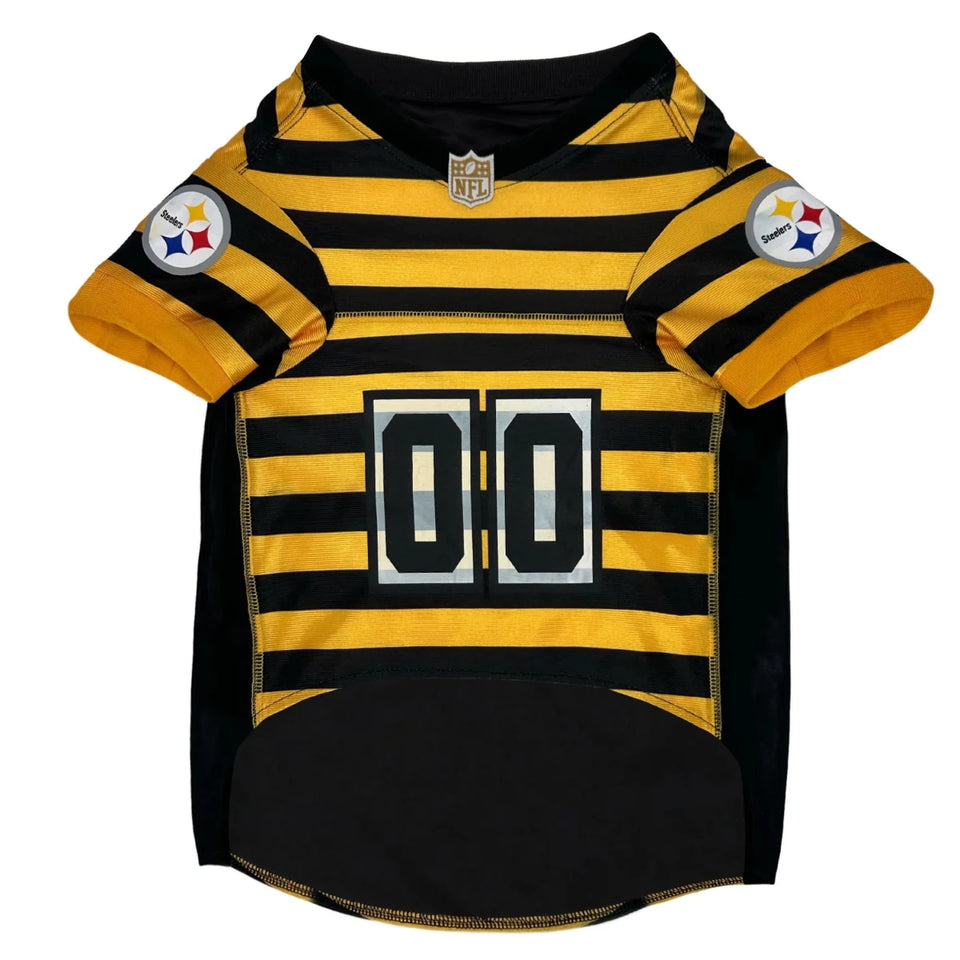 Pittsburgh Steelers Bumble Bee Throwback Dog Jersey, XL/1, view 4
