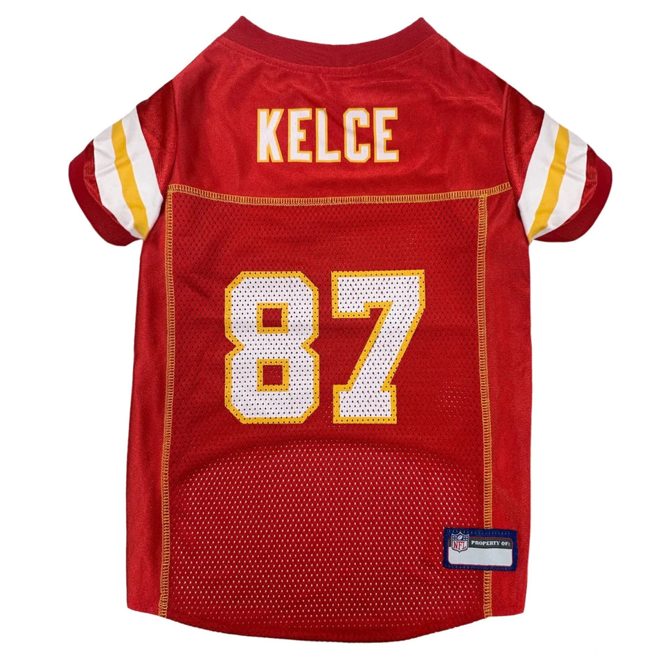 Pets First Travis Kelce Kansas City Chiefs NFLPA Mesh Dog Jersey, Team colors/XXL, view 6