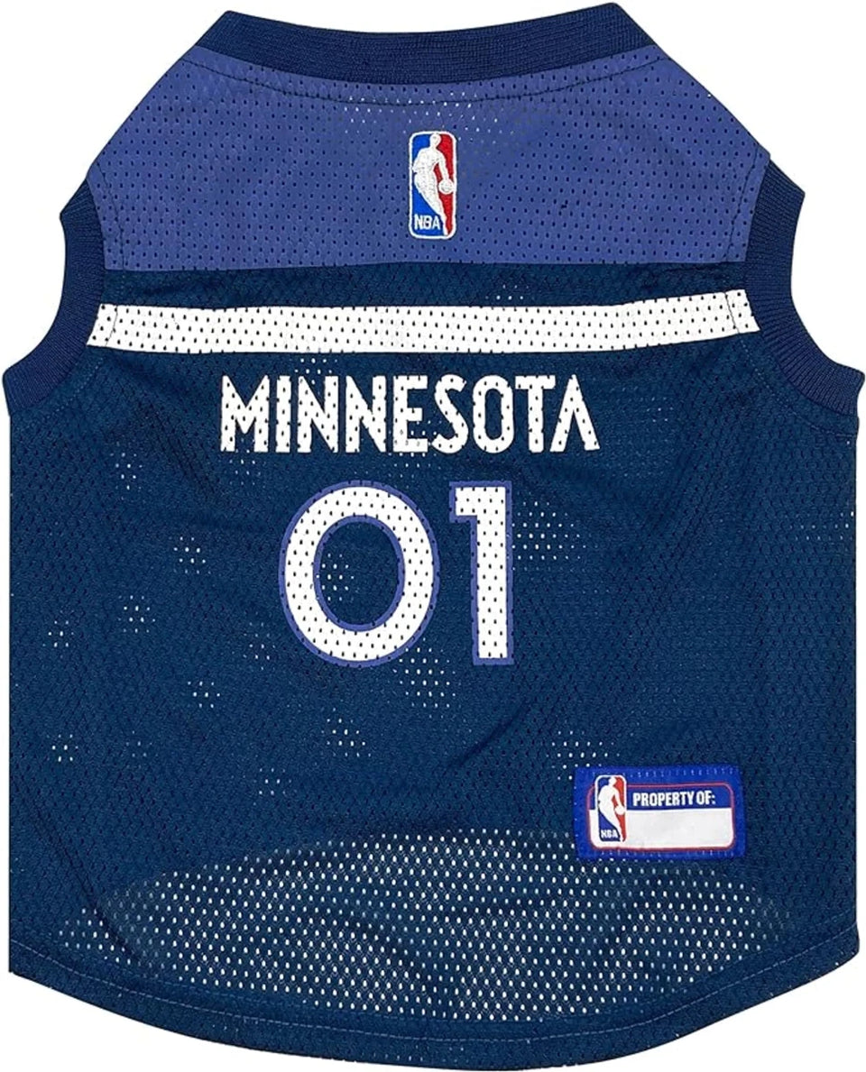Minnesota Timberwolves Basketball Mesh Jersey for Dogs, SM/1, view 3