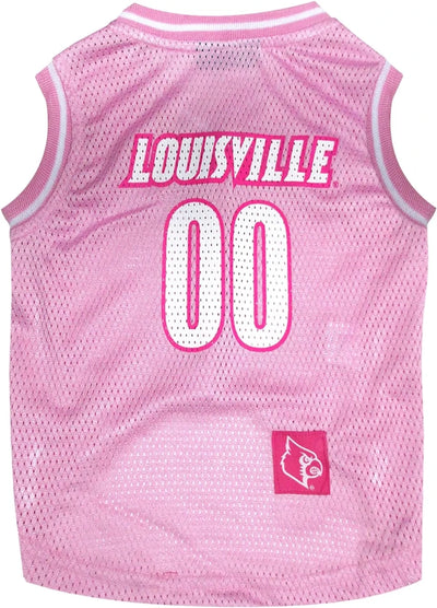 Louisville Cardinals Pink Basketball Jersey for Dogs - NCAA Licensed, LG/1