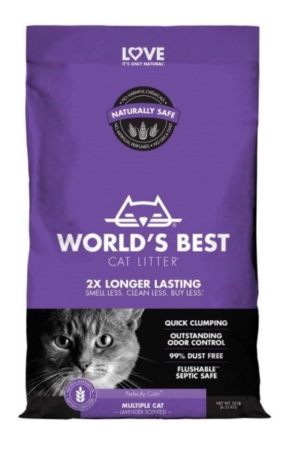 World's Best Cat Litter Multiple Cat Lavender Scented Cat Litter 1ea/15 lb - Pets Perfect