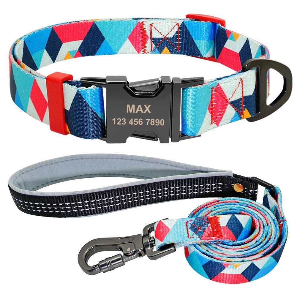 Patterned Dog Collar - Personalized with ID Tag - Pets Perfect