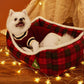 Luxury Festive Pet Haven - Cozy Christmas Sofa Bed For Dogs And Cats - Pets Perfect