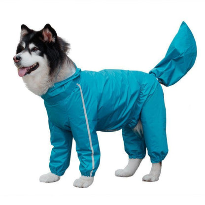 Pet Paws Waterproof Dog Poncho - Raincoat with Removable Tail Cover - Pets Perfect
