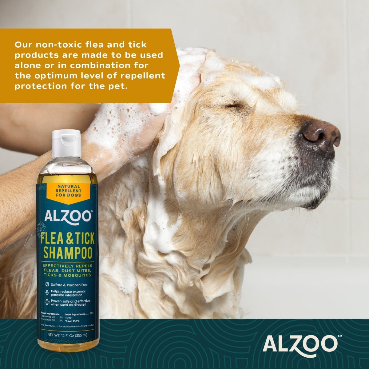 Alzoo Plant Based Flea & Tick Shampoo 12oz. - Pets Perfect