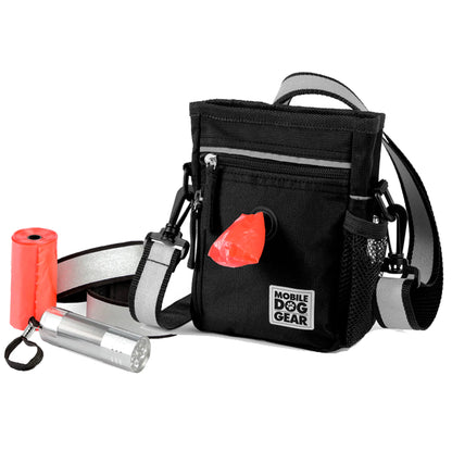 Mobile Dog Gear Day/Night 6 Piece Walking Bag with waste bags, flashlight, reflective strap, and multiple compartments