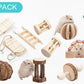 Natural Wood Pet Toy Set: Interactive Playtime Fun For Hamsters, Rabbits, Guinea Pigs, Parrots, Cats, And Dogs.