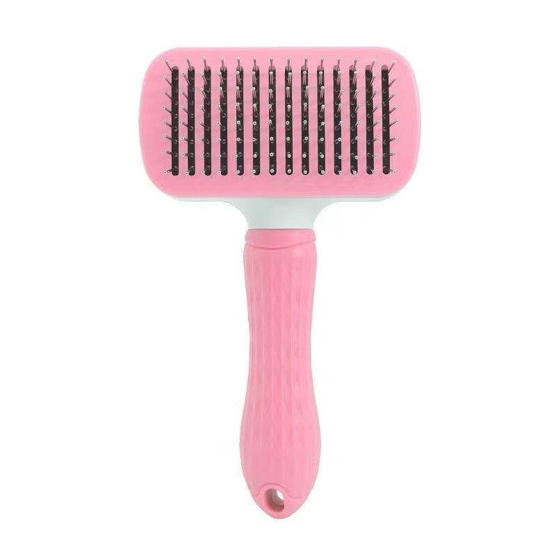 Dog Hugs Cat Self - Cleaning Cat Grooming Comb - Stainless Steel Fine Needle Comb for Cats - Pets Perfect