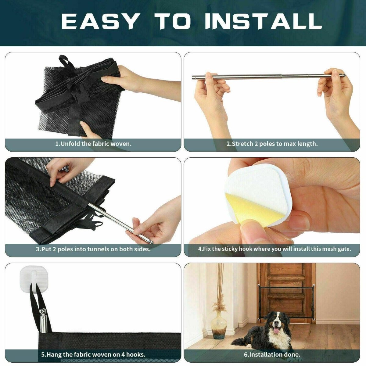 Portable Mesh Pet Safety Gate - Secure Your Pets Anywhere! - Pets Perfect