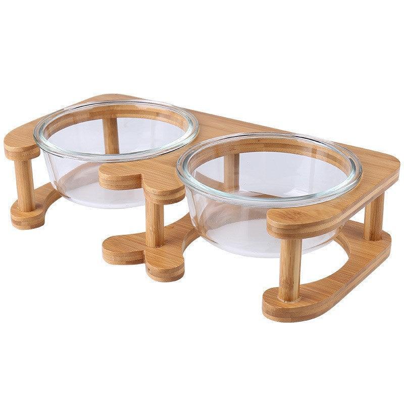 Elegant Glass Cat Food Bowl Set - Stylish And Functional Pet Dining Solution - Pets Perfect