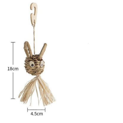 Natural Straw Hanging Chew Toy for Small Pets - Pets Perfect