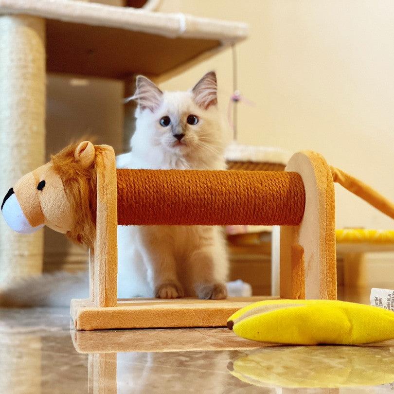 Small Cat Haven: Integrated Platform Cat Tree With Sisal Grab Pole And Toy Supplies - Pets Perfect