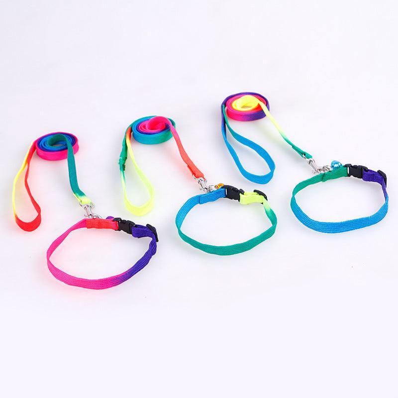 Rainbow Round Rope Dog Leash - Lightweight Nylon Leash for Small Dogs & Cats - Pets Perfect